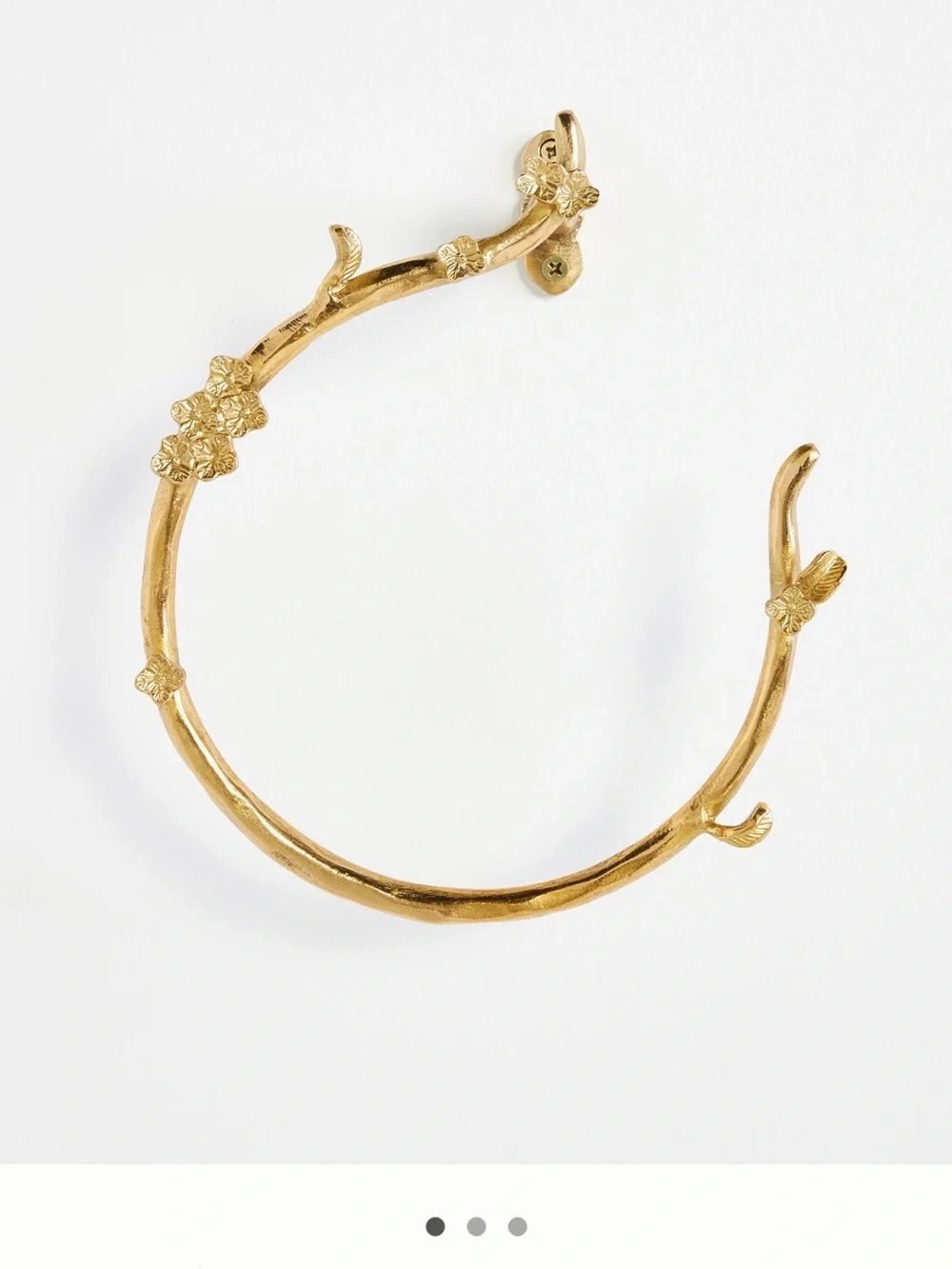 Anthropologie Gold Prima Floral Branch Towel Ring